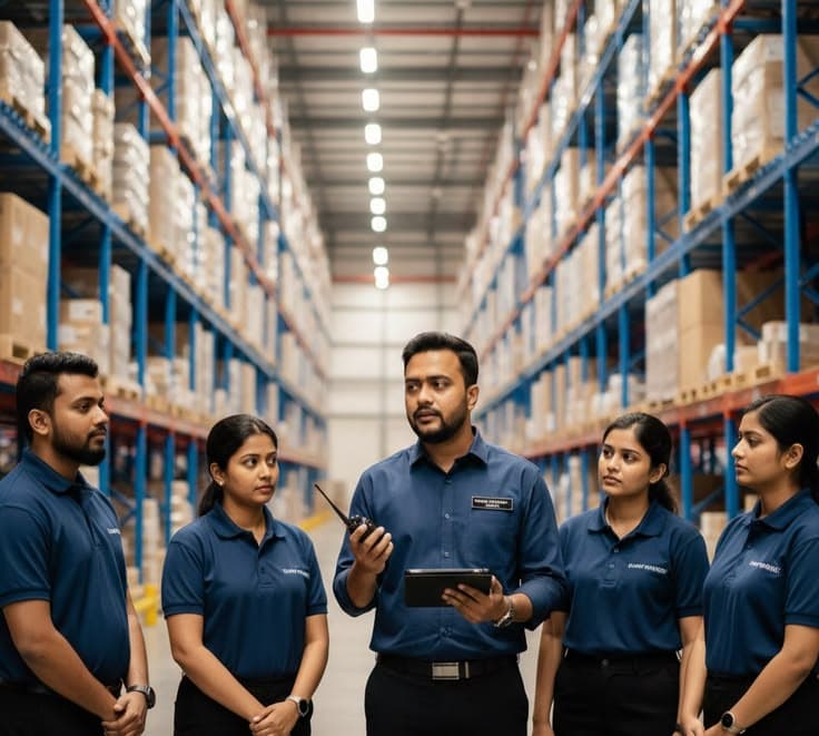Warehouse team ready for a shift